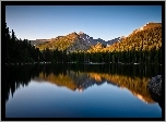 Góry, Lasy, Jezioro, Odbicie