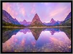 Stany Zjednoczone, Montana, Park Narodowy Glacier, Góry, Jezioro, Swiftcurrent Lake, Odbicie