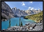 Góry, Jezioro, Kamienie, Drzewa, Banff, Kanada