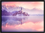 Słowenia, Góry, Wyspa Blejski Otok, Jezioro Bled, Kościół