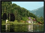 Lombardia, Góry, Las, Domy, Nad Jeziorem, Como