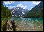 Góry, Jezioro, Niebo, Drzewa
