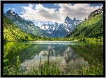 Góry, Jezioro, Niebo, Krajobraz