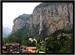 Góry, Las, Wodospad, Panorama, Lauterbrunnen