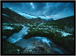 Rzeka, Góry Tienszan, Śnieg, Obwód naryński, Kirgistan