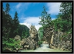 Góry, Skały, Rzeka, Las