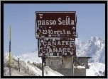Góry, Śnieg, Passo Sella, Dolomity