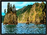 Góry, Jezioro, Skały, Alaska