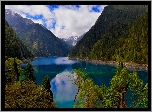 Góry, Jezioro Long, Rezerwat, Syczuan, Chiny