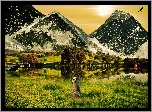 Góry, Drzewa, Trawa, Surykatka