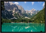 Góry, Jezioro, Lago di Braies, Pragser Wildsee, Lasy, Włochy