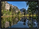 Góry, Las, Rzeka, Yosemite, Kalifornia