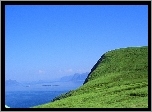 Góry, Morze,zielona trawa