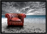 Grafika, Fantasy, Kanapa, Sofa, Morze