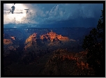 Park Narodowy Wielkiego Kanionu, Grand Canyon, Wielki Kanion Kolorado, Góry, Chmury, Arizona, Stany Zjednoczone