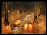 Halloween, Dynie, Droga, Grafika