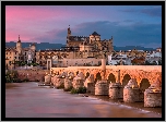 Hiszpania, Andaluzja, Kordoba, Rzeka Gwadalkiwir, Most Puente Romano, Most Rzymski, Meczet Mezquita, Mezquita-Catedral, Katedra