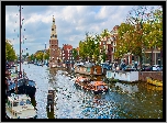 Amsterdam, Kanał, Statki, Holandia