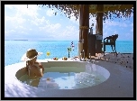 Hotel, Kobieta, Basen, Morze