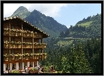 Hotel, Damuls, Madlener, Austria, Góry, Drzewa