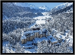 Hotel, Suvretta House, Zima, Góry, Lasy, Dolina Engadine, Sankt Moritz, Szwajcaria