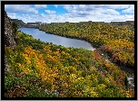 Hrabstwo Ontonagon, Jezioro Lake of the Clouds, Góry Porcupine Mountains, Jesień, Lasy, Stan Michigan, Stany Zjednoczone