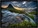 Islandia, Góra Kirkjufell, Wodospad Kirkjufellsfoss, Rzeka