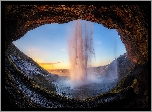 Islandia, Wodospad Seljalandsfoss, Skała