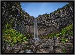 Park Narodowy Vatnajokull, Skaftafell, Wodospad Svartifoss, Skały, Kamienie, Islandia