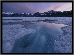 Góry, Jezioro Jack London, Śnieg, Lód, Zima, Kołyma, Obwód magadański, Rosja