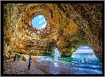 Grota, Jaskinia, Skały, Morze, Benagil, Algarve, Portugalia