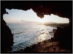 Jaskinia, Morze, Promienie, Słońca