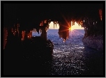 Jaskinia, Morze, Promienie, Wschodzącego, Słońca