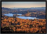Jesień, Lasy, Drzewa, Jezioro, Lake Gunnern, Gunnarskog, Gmina Arvika, Szwecja