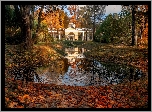 Jesień, Park, Staw, Biała, Budowla