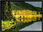 Jesień, Jezioro, Góry, Las