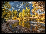 Park Narodowy Yosemite, Jesień, Rzeka, Merced River, Góry, Sierra Nevada, Kalifornia, Stany Zjednoczone