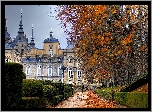 Jesień, Pałac, Park, Opadłe, Liście