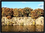 Jesień, Rzeka, Skarpa, Las