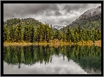 Jesień, Góry, Skaliste, Jezioro, Officers Gulch Pond, Kolorado, Stany Zjednoczone