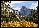 Jesień, Góry, Drzewa, Yosemite, Kalifornia