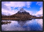 Szkocja, Jezioro, Lód, Góry, Góra Buachaille Etive Beag