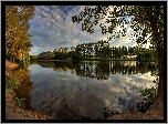 Jezioro, Lasy, Drzewa, Odbicie