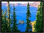 Jezioro, Tahoe, Skały, Góry, Drzewa, USA