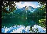Stany Zjednoczone, Stan Kalifornia, Park Narodowy Yosemite, Góry, Jezioro Mirror, Promienie Słońca