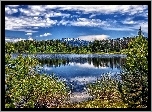 Jezioro, Las, Góry, Odbicie