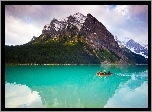 Kanada, Prowincja Alberta, Park Narodowy Banff, Góry, Jezioro Lake Louise, Kajak