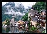 Jezioro, Góry, Zabudowanie, Hallstatt, Austria