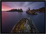 Jezioro Ładoga, Wysepki, Drzewa, Karelia, Rosja