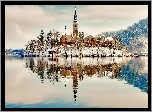 Kościół, Jezioro, Zima